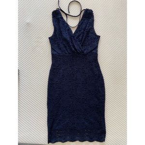 Lipsy London, UK 8/US 4, Navy Blue Glitter Dress